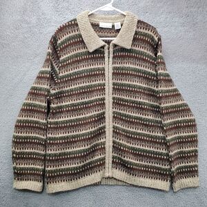 Croft & Barrow Zip Up Knit Sweater Jacket Size Large